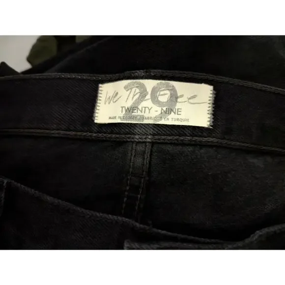 Free People Black Jeans Maggie Cropped Distressed We The Free - Picture 12 of 13